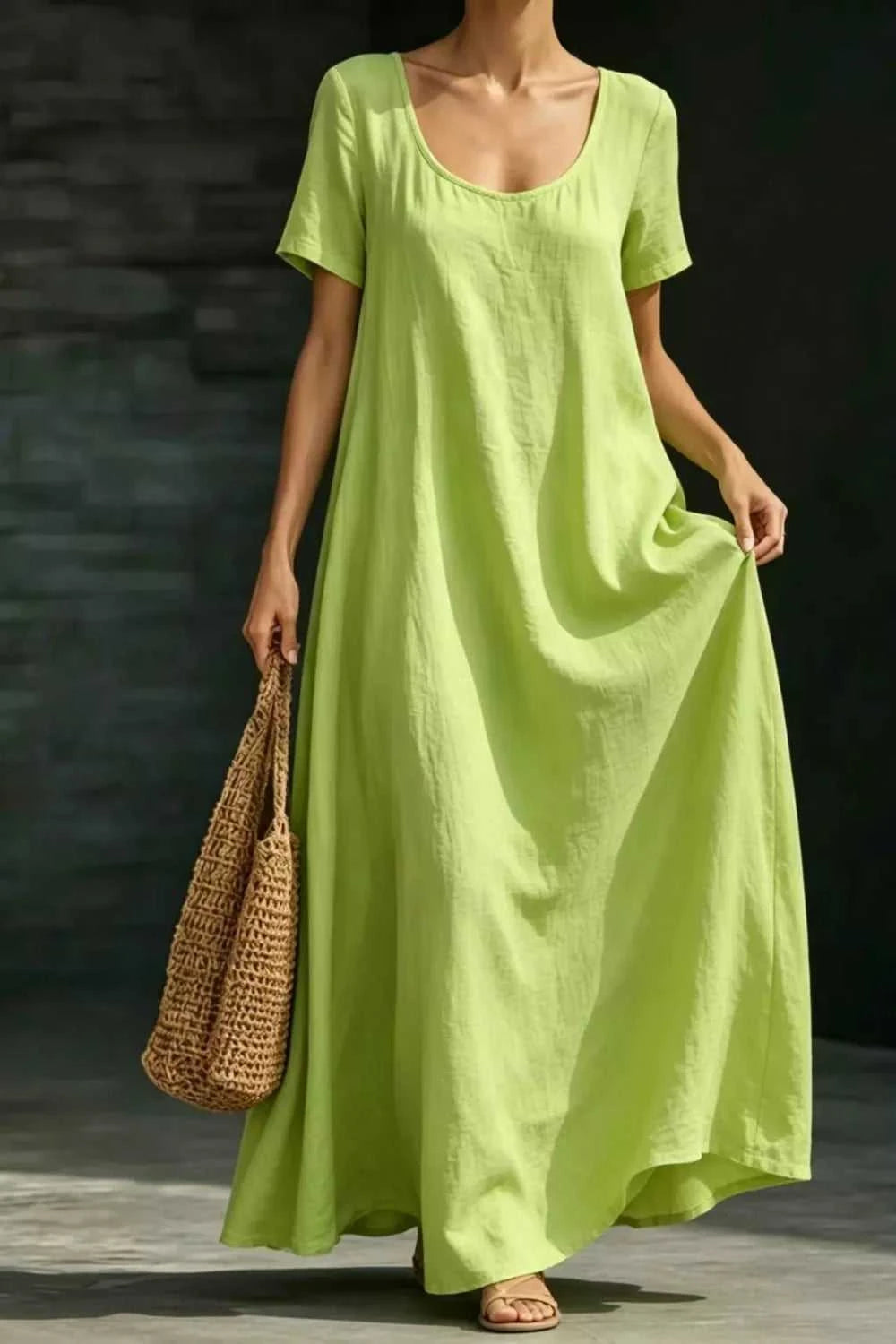 Full Size Casual Loose Short Sleeve Maxi Dress Plus Size 100100328741968 27 Gifts for Her Jerry's Apparel 