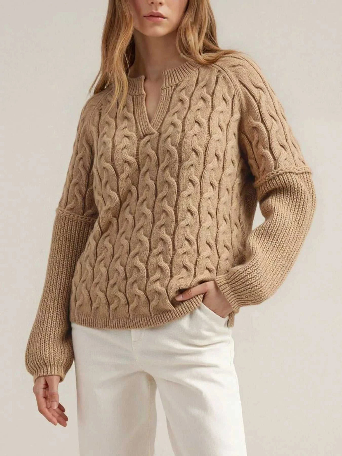 Cable-Knit Dropped Shoulder Sweater 100100950110388 46 Affordable Fashion Under $100 Jerry's Apparel 