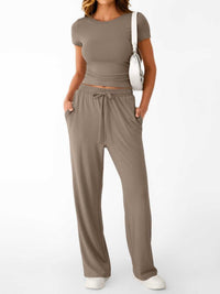 Round Neck Short Sleeve Tee and Pants Set 100100270766561 43 Affordable Fashion Under $100 Jerry's Apparel 