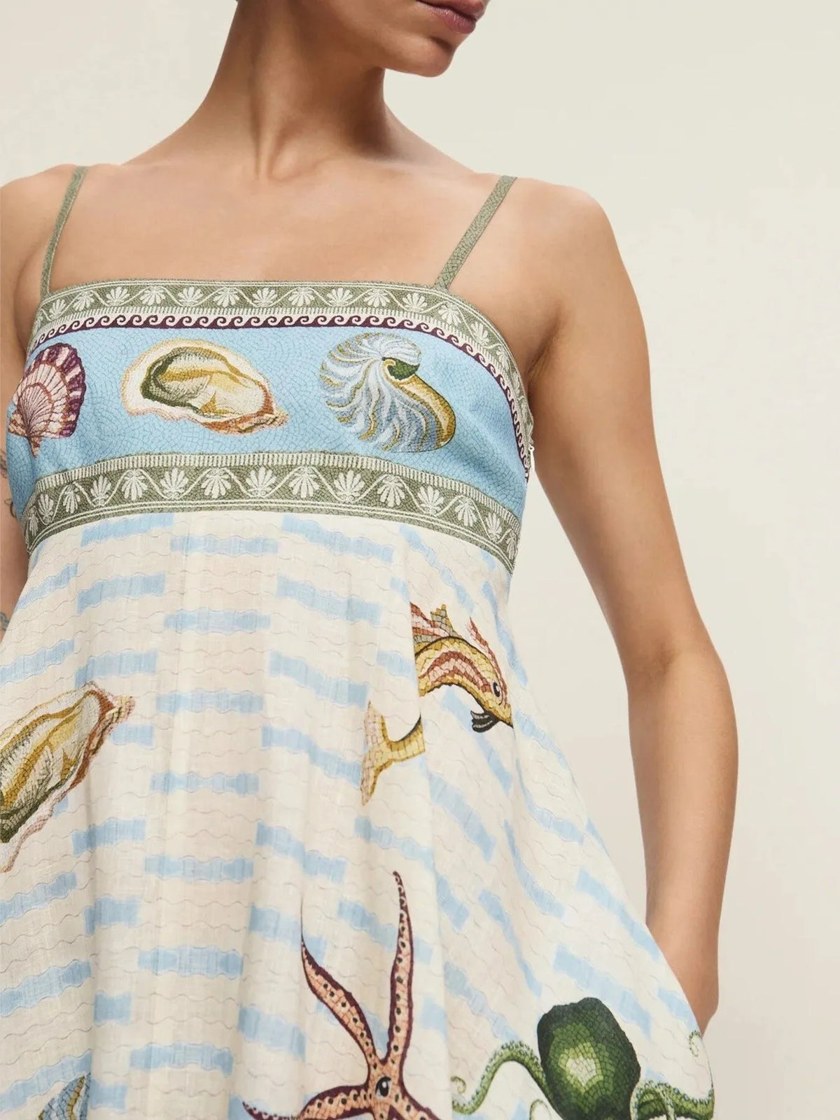 Printed Square Neck Maxi Cami Dress
