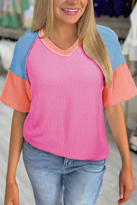 Color Block Twisted Ribbed Tee 100100151705454 27 Affordable Fashion Under $100 Jerry's Apparel 