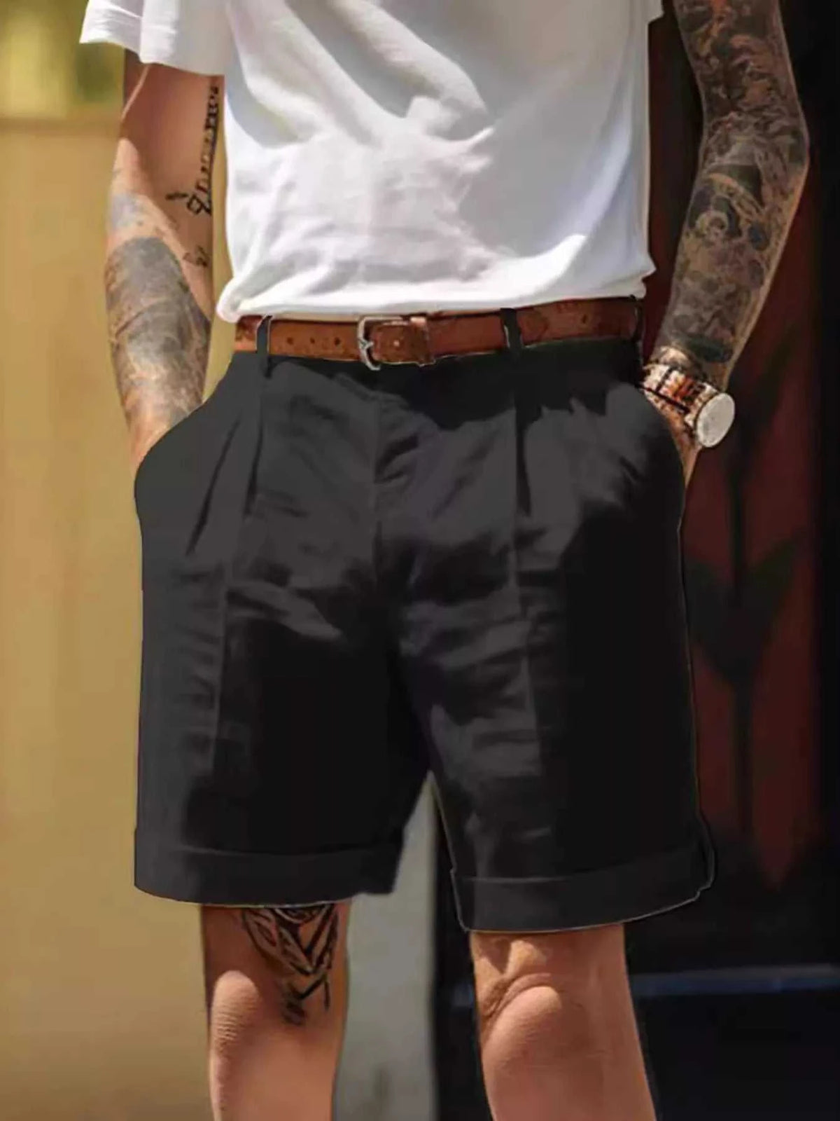Men's Full Size Classic Pleated Shorts Plus Size 100400502607878 36 Affordable Fashion Under $100 Jerry's Apparel 