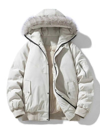 Men's Plus Size Faux Fur Hooded Padded Bomber Jacket 100400528967580 116 Fashion Forward Plus Size Clothing Jerry's Apparel 