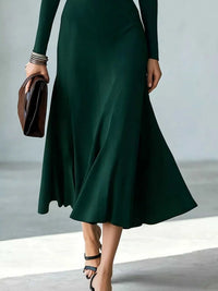 Full Size Mock Neck Cut-Out Long Sleeve Midi Dress Plus Size 101001217973891 41 Affordable Fashion Under $100 Jerry's Apparel 