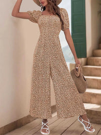 Printed Square Neck Puff Sleeve Jumpsuit 100100346581755 31 Affordable Fashion Under $100 Jerry's Apparel 