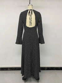 Polka Dot Flare Sleeve Maxi Dress 101001766830124 45 Affordable Fashion Under $100 Jerry's Apparel 
