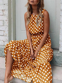 Polka Dot Round Neck Sleeveless Midi Dress 100100597597604 26 Affordable Fashion Under $100 Jerry's Apparel 