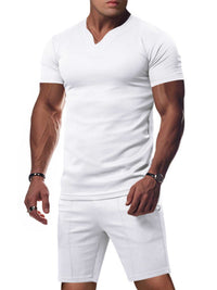 Men's Full Size V-Neck Short Sleeve T-Shirt and Shorts Set Plus Size 100400710859816 35 Affordable Fashion Under $100 Jerry's Apparel 