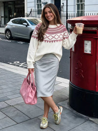 Geometric Crew Neck Knit Sweater 101002372250452 55 Affordable Fashion Under $100 Jerry's Apparel 