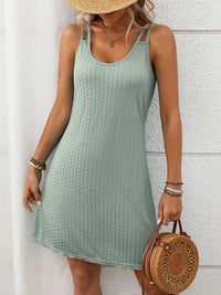 Texture Scoop Neck Double Spaghetti Strap Dress 100100561341621 23 Affordable Fashion Under $100 Jerry's Apparel 
