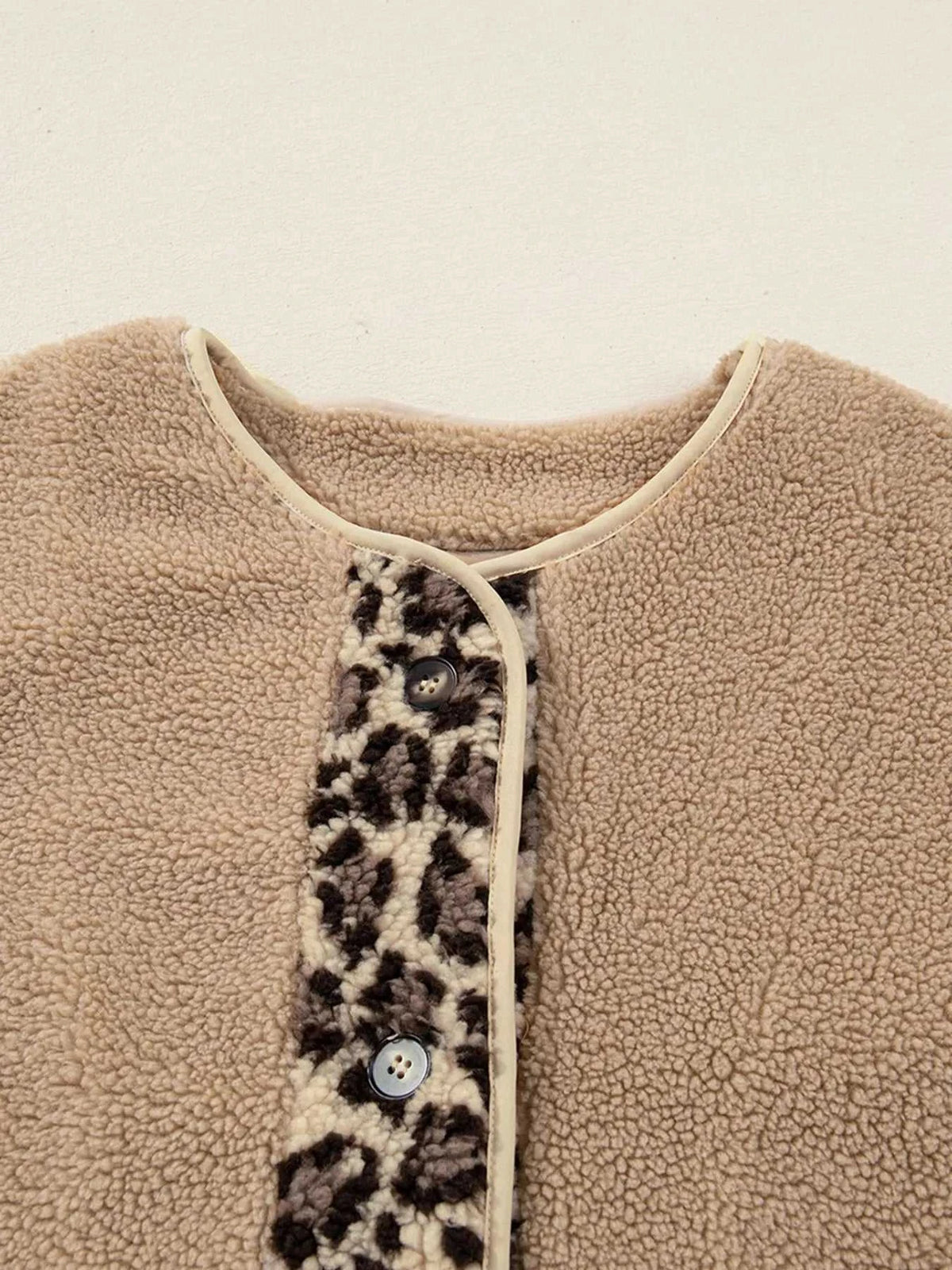Casual Leopard Print Accent Plush Jacket with Pockets 100100351543106 61 Affordable Fashion Under $100 Jerry's Apparel 