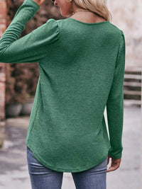 Pleated Square Neck Long Sleeve T-Shirt 100100387874963 31 Affordable Fashion Under $100 Jerry's Apparel 
