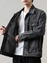 Men's Full Size Classic Washed Denim Jacket with Chest Pockets Plus Size 100400596794258 72 Affordable Fashion Under $100 Jerry's Apparel 