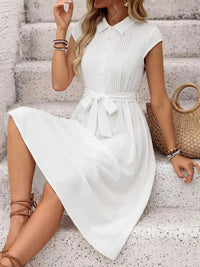 Cap Sleeve Tie Waist Midi Dress 100100916043824 41 Affordable Fashion Under $100 Jerry's Apparel 