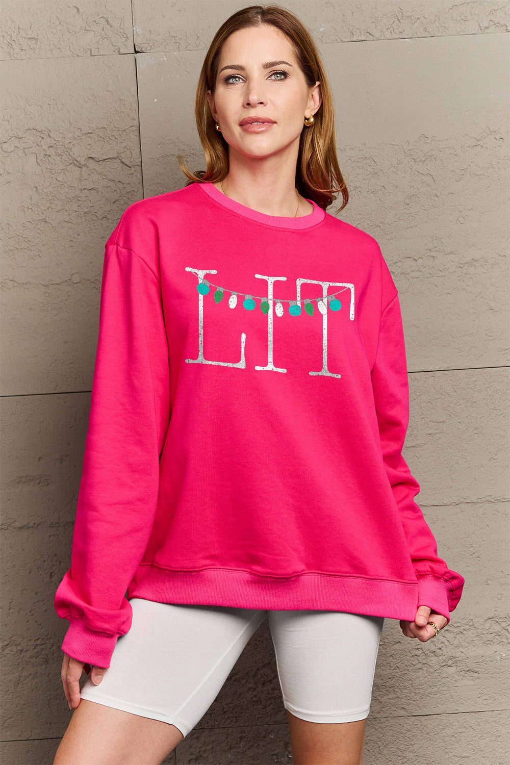 Full Size LIT Long Sleeve Sweatshirt