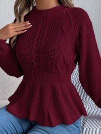 Cable Knit Peplum Sweater 101002224335272 37 Affordable Fashion Under $100 Jerry's Apparel 