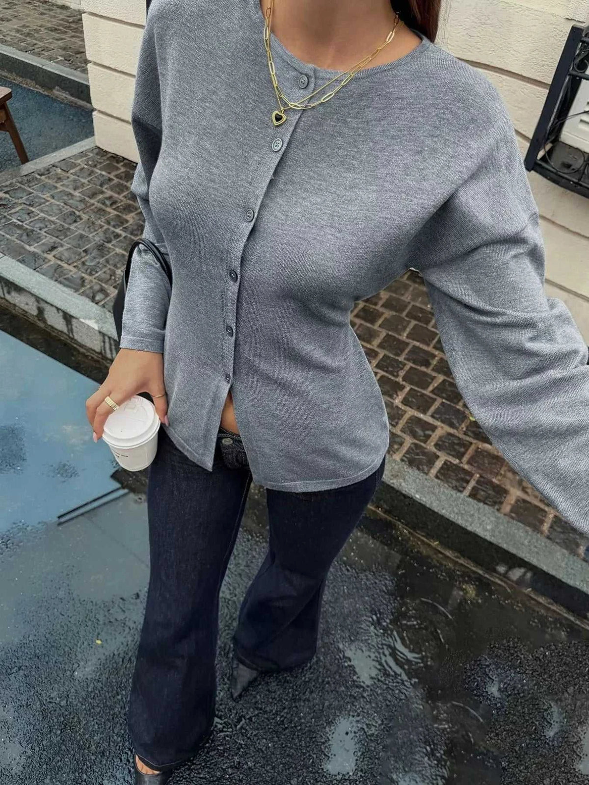 Button-Front Dropped Shoulder Cardigan 101002170841893 53 Affordable Fashion Under $100 Jerry's Apparel 