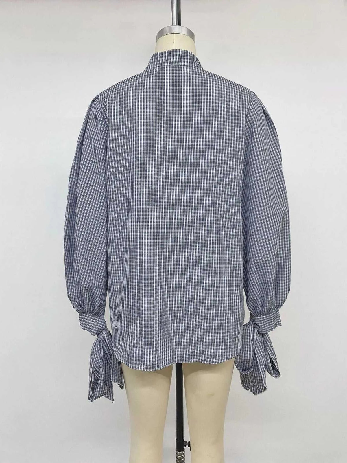 Gingham Button Up Shirt with Tie-Sleeve Detail 101001756453060 45 Affordable Fashion Under $100 Jerry's Apparel 