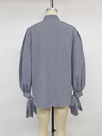 Gingham Button Up Shirt with Tie-Sleeve Detail 101001756453060 45 Affordable Fashion Under $100 Jerry's Apparel 