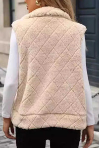 Fuzzy Plaid Texture Zip Up Vest Coat 100100915540550 35 Affordable Fashion Under $100 Jerry's Apparel 
