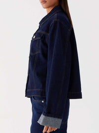 Button Down Cropped Oversized Denim Jacket 100100003789645 47 Affordable Fashion Under $100 Jerry's Apparel 