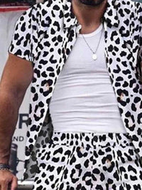 Men's Full Size Leopard Button Up Shirt and Shorts Set Plus Size 100400340393278 38 Affordable Fashion Under $100 Jerry's Apparel 