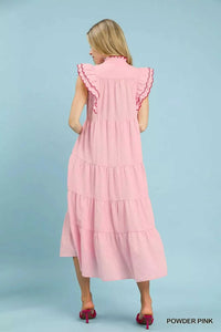 Umgee Seersucker Ruffle Sleeve Tiered Midi Dress 100100983721187 66 Affordable Fashion Under $100 Jerry's Apparel 