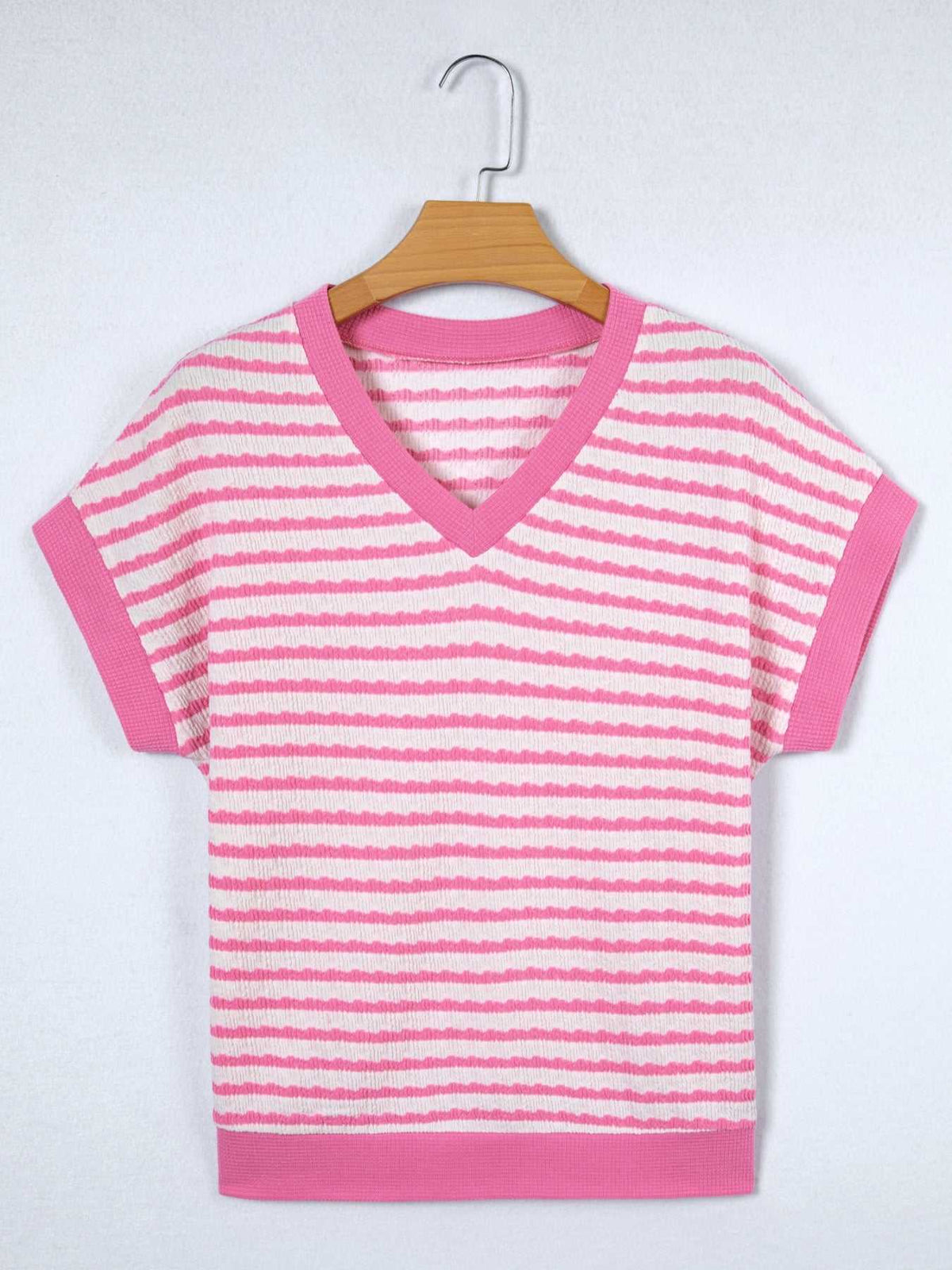 Striped V-Neck Casual T-Shirt 100100056101494 27 Affordable Fashion Under $100 Jerry's Apparel 