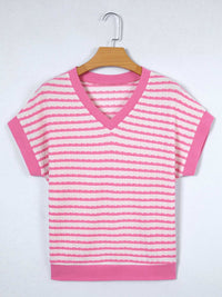 Striped V-Neck Casual T-Shirt 100100056101494 27 Affordable Fashion Under $100 Jerry's Apparel 