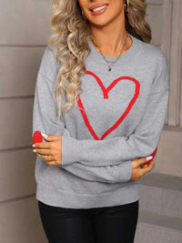 Valentine's Day Heart Graphic Dropped Shoulder Sweater 100100820549712 49 Affordable Fashion Under $100 Jerry's Apparel 