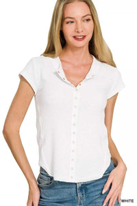 Zenana Double Knit Snap Button Short Sleeve Shirt 100100815631228 24 Affordable Fashion Under $100 Jerry's Apparel 