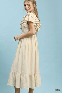 Umgee Textured Ruffle Midi Dress 100100185071562 64 Affordable Fashion Under $100 Jerry's Apparel 