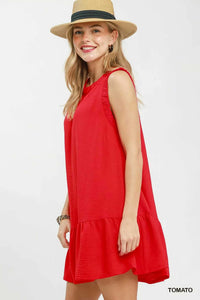 Umgee Sleeveless Ruffle Trim Drop Waist Mini Dress 100100254941039 57 Affordable Fashion Under $100 Jerry's Apparel 