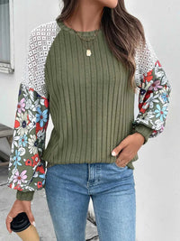 Perfee Printed Round Neck Long Sleeve Knit Top 100100521641078 25 Affordable Fashion Under $100 Jerry's Apparel 