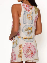 Printed Tank and Skort Two-Piece Set