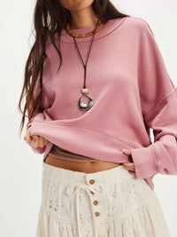 Exposed Seam Dropped Shoulder Sweatshirt 100100298303105 34 Affordable Fashion Under $100 Jerry's Apparel 
