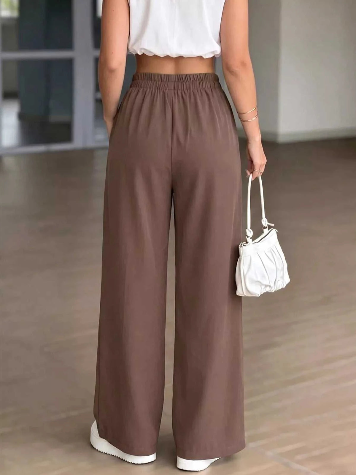 High-Waisted Wide-Leg Drawstring Pants 100100595277068 42 Affordable Fashion Under $100 Jerry's Apparel 