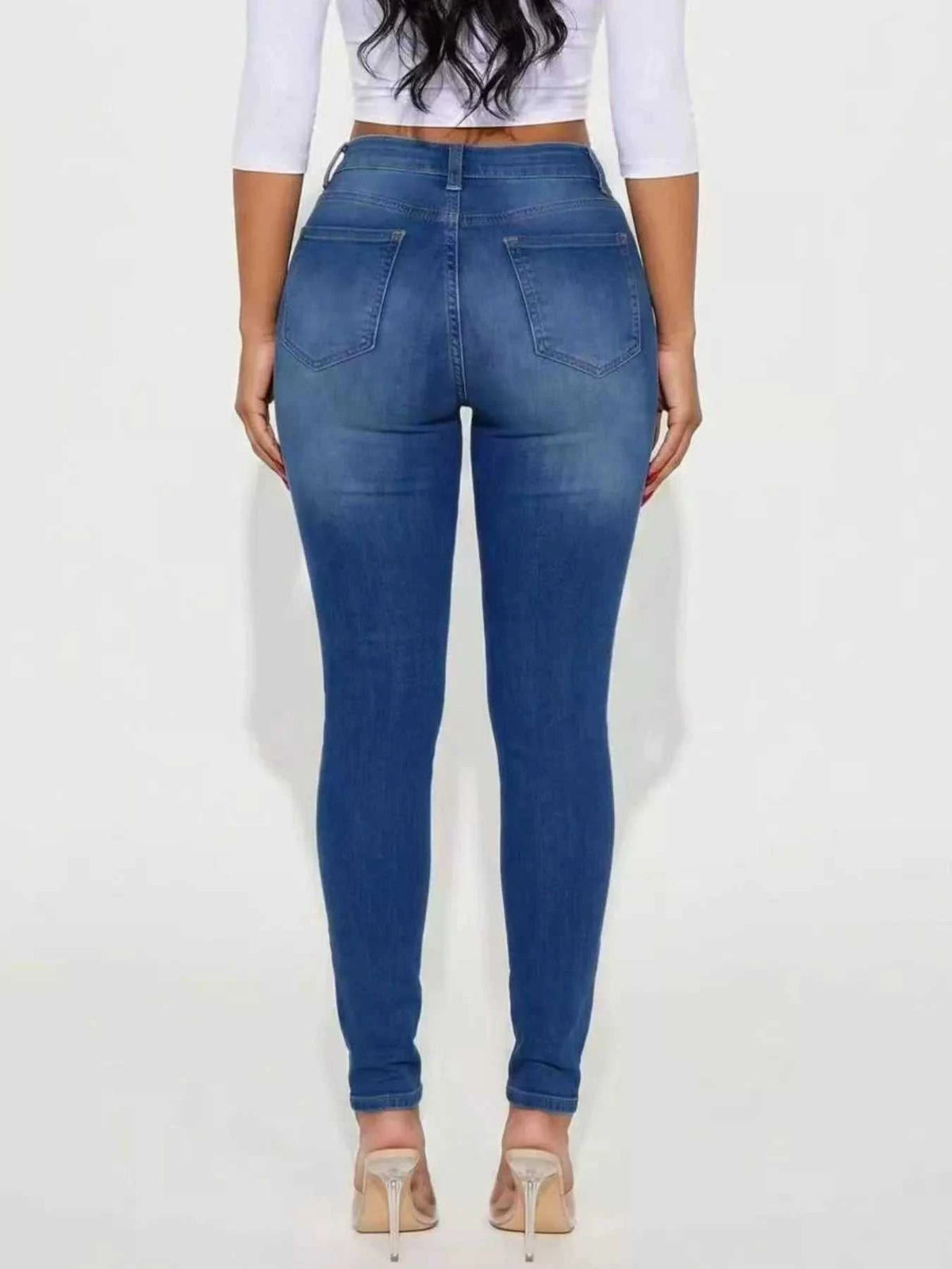 High-Waisted Distressed Skinny Jeans 101003709636482 44 Affordable Fashion Under $100 Jerry's Apparel 