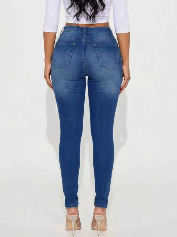 High-Waisted Distressed Skinny Jeans 101003709636482 44 Affordable Fashion Under $100 Jerry's Apparel 