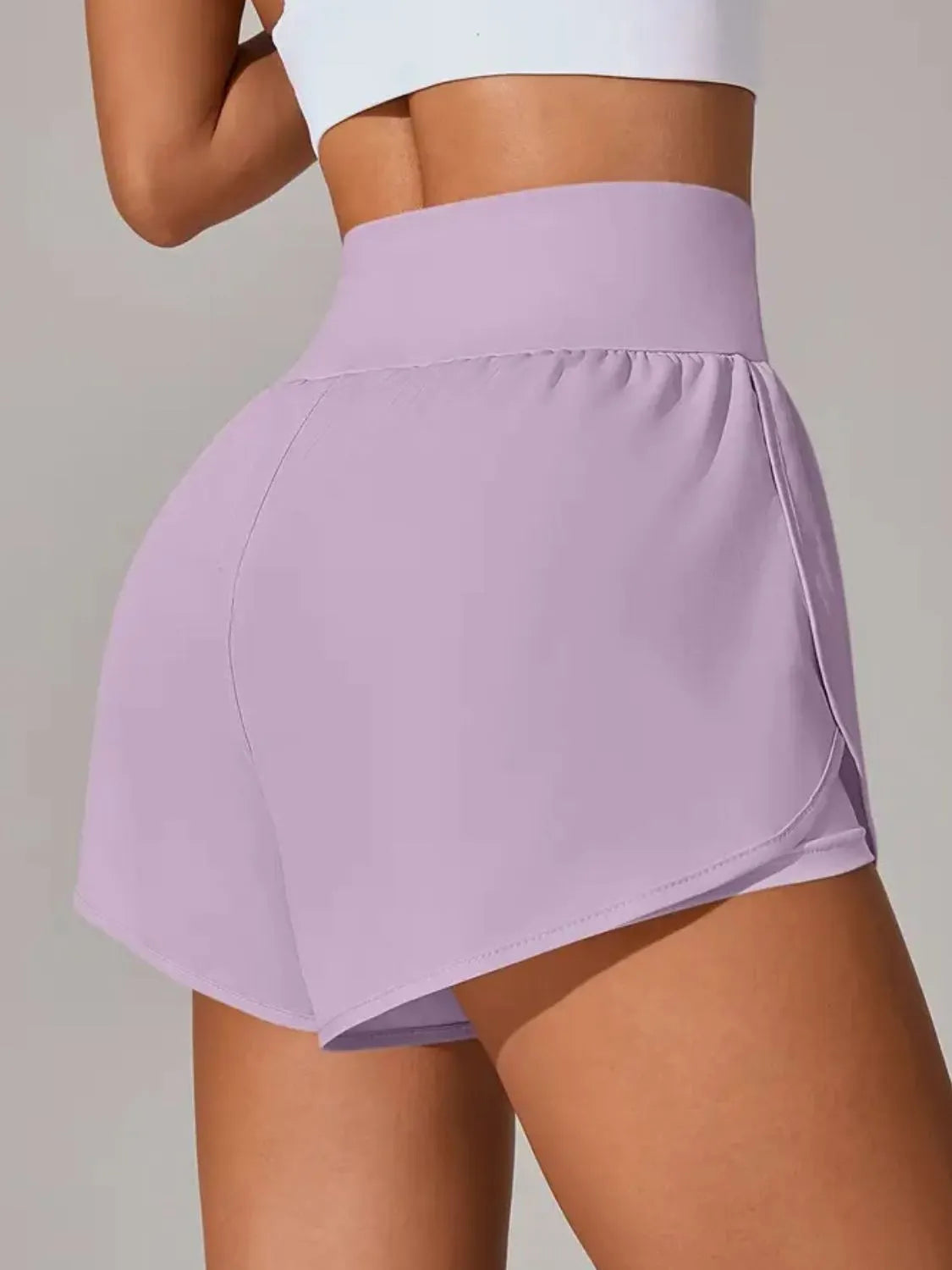 Pocketed High Waist Active Shorts