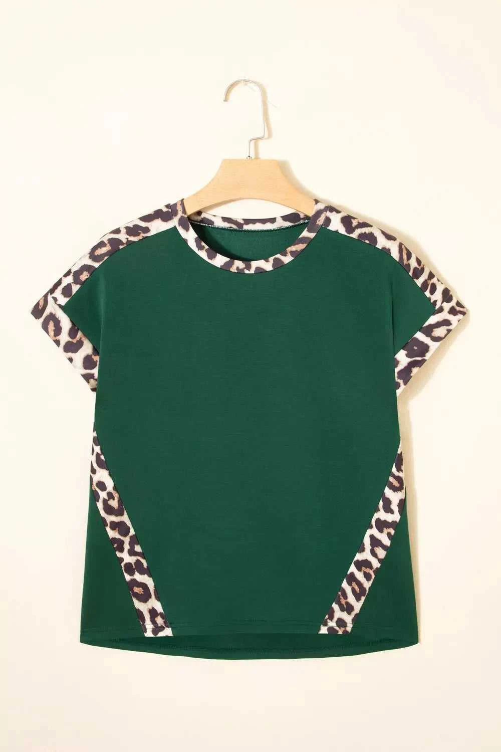 Leopard Trim Short Sleeve Relaxed Fit T-Shirt 100100328021512 27 Affordable Fashion Under $100 Jerry's Apparel 
