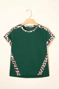 Leopard Trim Short Sleeve Relaxed Fit T-Shirt 100100328021512 27 Affordable Fashion Under $100 Jerry's Apparel 