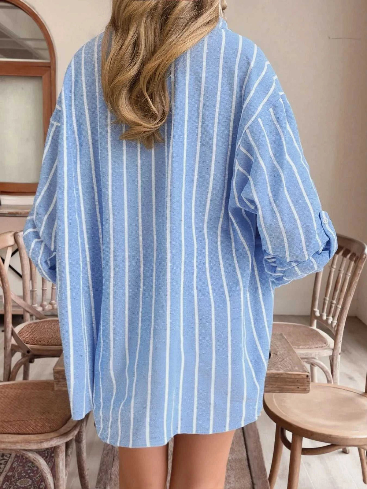 Striped Oversized Button-Down Shirt 100100167340626 47 Affordable Fashion Under $100 Jerry's Apparel 