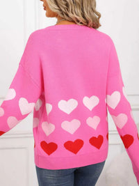 Valentine's Day Heart Pattern Crew Neck Sweater 100100455921910 49 Affordable Fashion Under $100 Jerry's Apparel 
