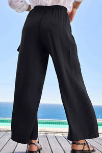 Drawstring Frilled Waist Wide Leg Utility Trousers 100100664290960 36 Affordable Fashion Under $100 Jerry's Apparel 