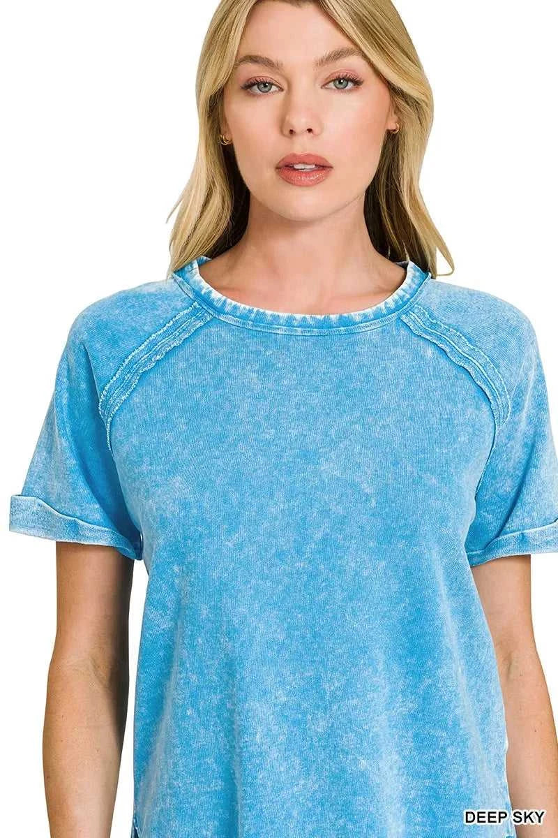Zenana French Terry Washed Curved Hem Top 100100327761440 25 Affordable Fashion Under $100 Jerry's Apparel 