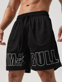 Men's Plus Size Letter Drawstring Shorts