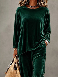 Full Size Velvet Long Sleeve Top and Pants Set Plus Size 100100551786793 45 Affordable Fashion Under $100 Jerry's Apparel 