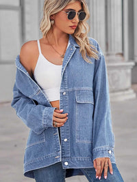 Button Up Long Sleeve Denim Jacket 100100658147198 64 Affordable Fashion Under $100 Jerry's Apparel 