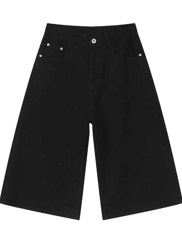 Men's Washed Denim Shorts with Pockets